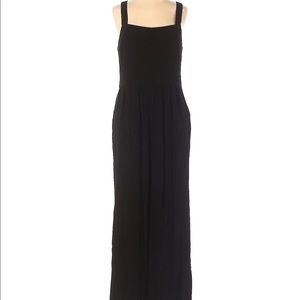 Madewell Black Square Neck Cross Back Crop Leg Jumpsuit